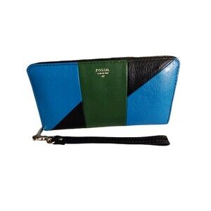 Fossil Leather Patchwork Wallet Wristlet   29